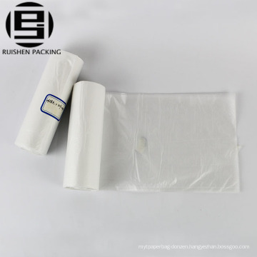 Clear plastic garbage bags on roll